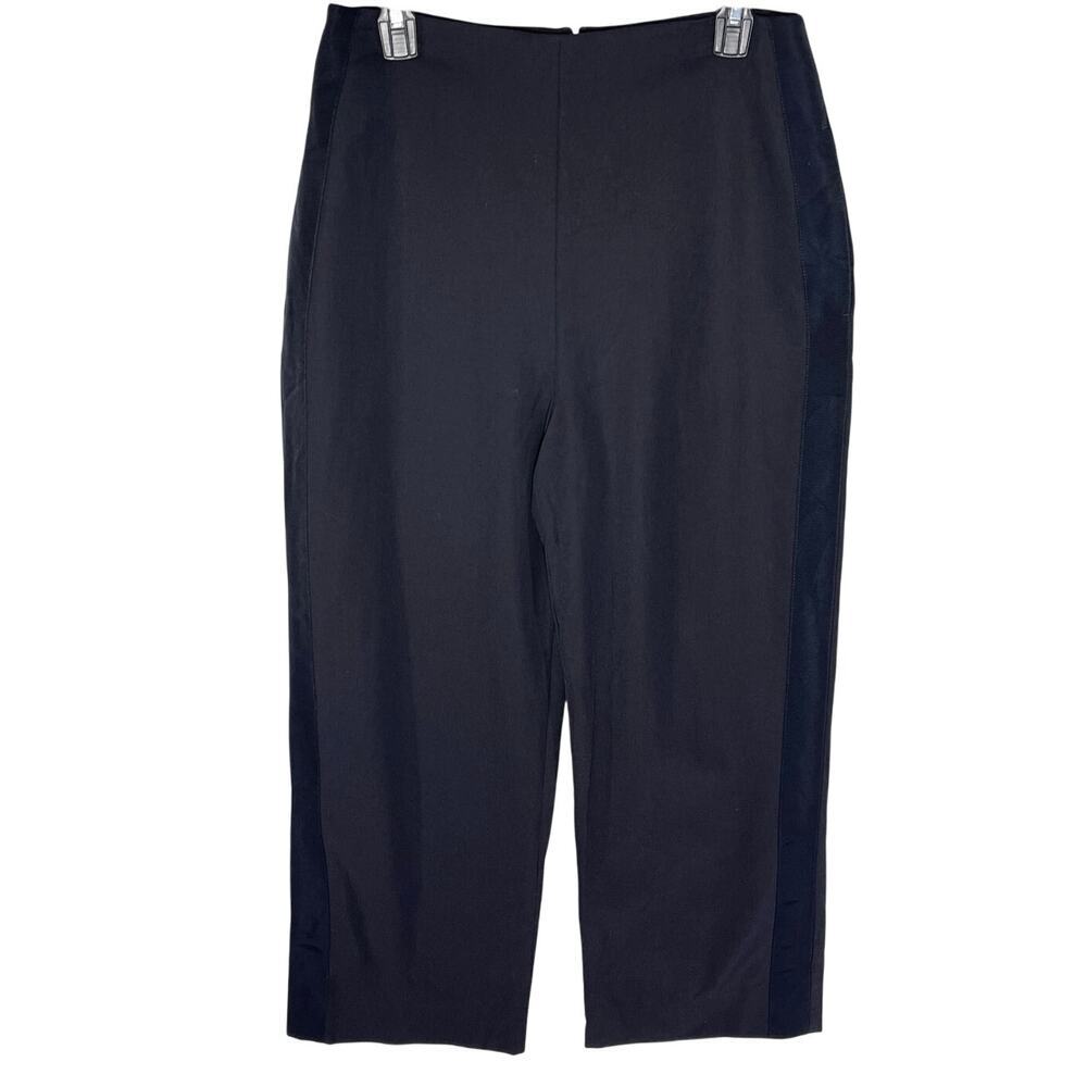 PHILLIP LIM Women’s Black Wide Leg Cropped Tux Stripe Trouser Pant 8